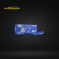 MicroTurbo HINO 300 Custom Truck Flatbed Blue Calsonic Livery 1:64