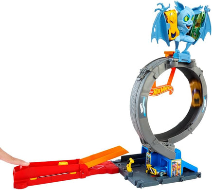 Hot Wheels City Toy Car Track Set, Bat Loop Attack with Adjustable Loop & Launcher, 1:64 Scale Vehicle, Connects to Other Sets