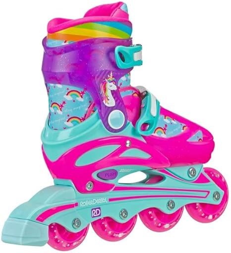 Roller Derby Girls Sprinter 2N1 Quad and Inline Skates Combo - Unicorn Size 3-6