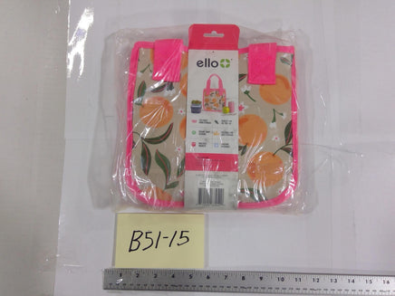 Ello Reusable Lunch Tote Bag Kids Orange Fruit Print Machine Washable Foldable