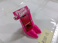 Pink High Heel Phone Stand Desk Holder Universal Glossy Plastic Mount Cute