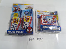 Disney Marvel Spidey Walkie Talkies Digital Camera Kids Toy Lot 2 New Set Red