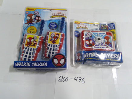 Disney Marvel Spidey Walkie Talkies Digital Camera Kids Toy Lot 2 New Set Red