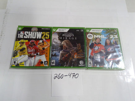 MLB The Show 25 Assassin's Creed Mirage NHL 23 Xbox Series X One Lot New Sealed