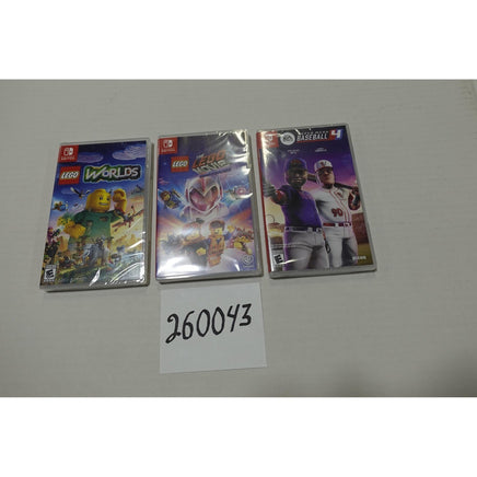 Nintendo Switch LEGO Worlds LEGO Movie 2 Super Mega Baseball 4 Kids New Bundle