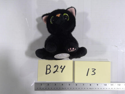 Webkinz Black Cat Plush Toy Small GANZ Stuffed Animal Green Eyes Kitten Cute