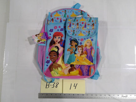Disney Princess Kids Backpack Pink Blue Girls School Bag Cartoon Print Bookbag