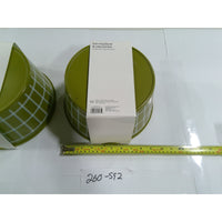Room Essentials Serving Bowl & Utensil Set 2pk Olive Green Grid NEW