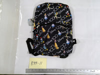 Disney Black 13" Girls Backpack Soft Case Adjustable Straps Disney 100 Print