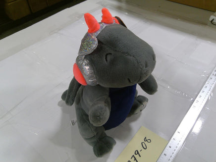 FAO Schwarz DJ Dragon Small Plush Stuffed Animal Toy Gray Blue Cute New