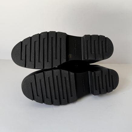 Easy Spirit Boots Womens Size 8 Black Morgan Suede Zip Lug Sole Block Heel Ankle