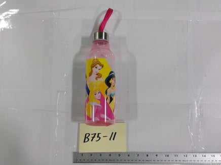 Disney Princess Girls Water Bottle Pink Plastic Drink Cup With Lid Reusable
