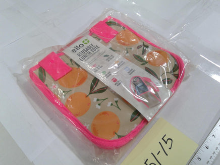 Ello Reusable Lunch Tote Bag Kids Orange Fruit Print Machine Washable Foldable