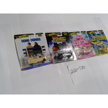 Hot Wheels Pop Culture Kids OS Multi NEW Movie Car Set Barbie Beatles DeLorean