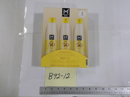 Member's Mark Body Sunscreen SPF 50 27.3oz 3 Pack Waterproof Broad Spectrum New