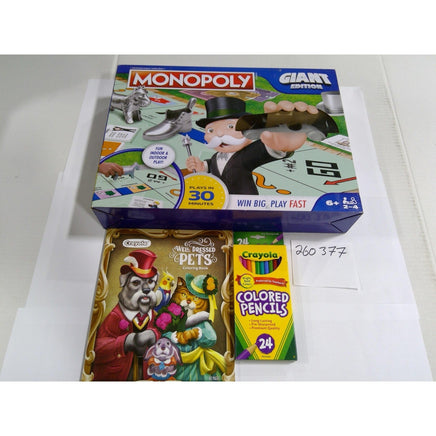Hasbro Monopoly Giant Edition Board Game Kids Unisex Blue Excellent Crayola Set