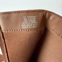 Sun + Stone Boots Womens Size 8 Russet Tiannaa Faux Suede Block Heel Square Toe