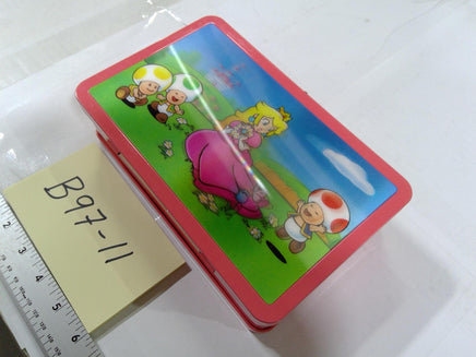 Super Mario Nintendo Peach Toad Metal Tin Box Coin Bank Kids Pink Glossy Used