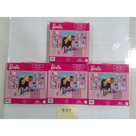 Barbie Art Set Kids OS Pink NEW Notebook Markers Stickers Stampers Mattel 4pk