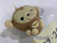 Ami Amis Monkey Character Mini Plush Stuffed Toy Knitted Round Banana Brown New