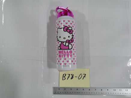 Sanrio Hello Kitty Kids Water Bottle Pink Hearts Plastic Drink Cup With Lid