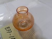 Room Essentials Orange Glass Table Vase Bulb Shape Striped Decorative Home Decor