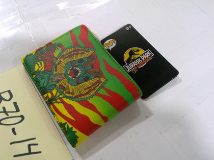 Jurassic Park Wallet Mens Bifold Multicolor Dilophosaurus Faux Leather Movie