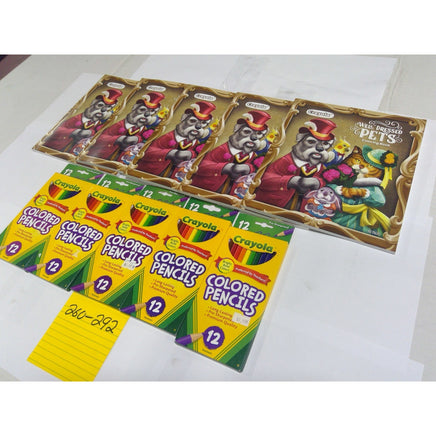 Crayola Well Dressed Pets Coloring Book Colored Pencils 10pc Set Kids NEW