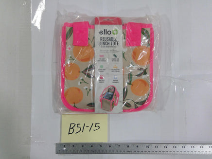 Ello Reusable Lunch Tote Bag Kids Orange Fruit Print Machine Washable Foldable