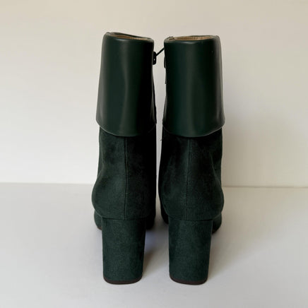 Alfani Boots Womens Size 6M Green Ankle Foldover Cuff Block Heel Zip AJOJ0F