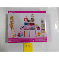Barbie Pet Boutique Playset Doll 25+ Accessories Pink New Grooming Station Shop