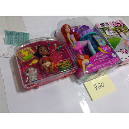 Disney Ariel Moana Hello Kitty Hopper Bundle Kids Toys NEW Damaged Boxes