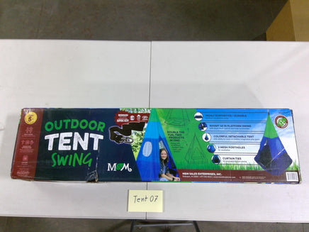 M&M Outdoor Tent Swing Kids 5+ Hanging Platform Seat Tree Play Blue Green New