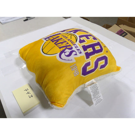 NBA Los Angeles Lakers Throw Pillow Unisex OS Yellow Excellent Sherpa Back