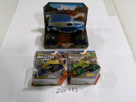 Monster Jam Grave Digger Wild Side Dragon Truck Lot 3 Spin Master New Sealed