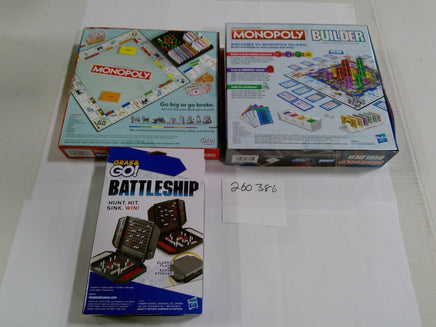 Monopoly Builder Monopoly Battleship Grab & Go Hasbro Game Lot 3 New Sealed