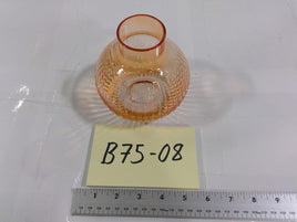 Orange Ribbed Glass Ball Tealight Candle Holder Small Round Modern Home Decor