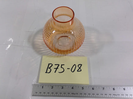 Orange Ribbed Glass Ball Tealight Candle Holder Small Round Modern Home Decor