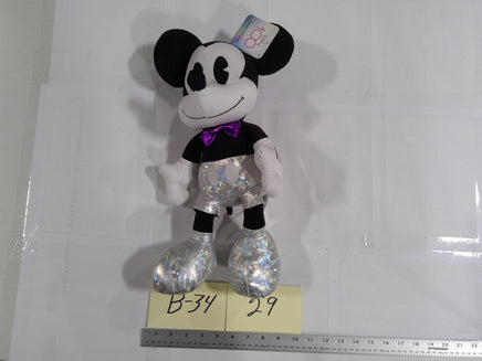 Disney Mickey Mouse 100 Years Of Wonder Plush Toy Black White Silver Outfit New