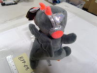 FAO Schwarz DJ Dragon Small Plush Stuffed Animal Toy Gray Blue Cute New