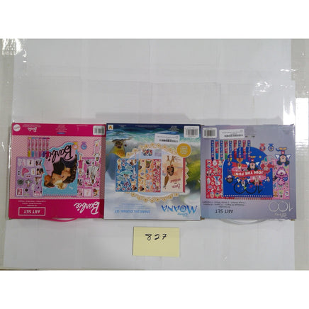 Barbie Moana Disney 100 Art & Journal Set Bundle Kids Multicolor New 3-Pack