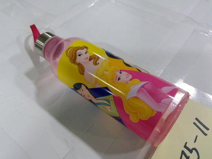 Disney Princess Girls Water Bottle Pink Plastic Drink Cup With Lid Reusable
