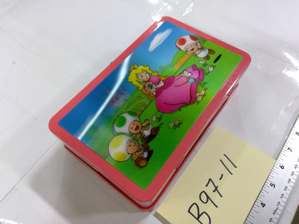 Super Mario Nintendo Peach Toad Metal Tin Box Coin Bank Kids Pink Glossy Used