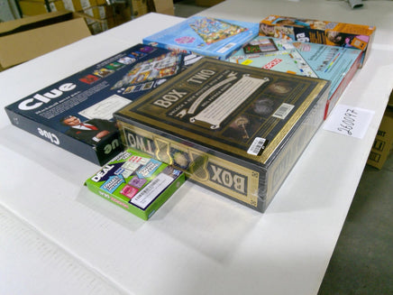 Hasbro Family Board Game Lot Clue Monopoly Jenga Disney Lilo & Stitch Box Two