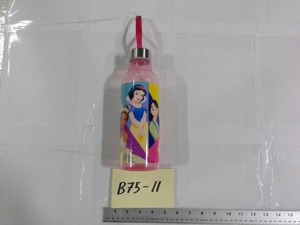 Disney Princess Girls Water Bottle Pink Plastic Drink Cup With Lid Reusable
