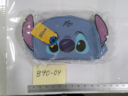 Disney Clutch Bag Womens Small Blue Stitch Face Zip Pouch Cartoon Lightweight