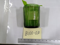 Apple Cinnamon Joy Scented Candle Green Ribbed Glass Jar Large Holiday Decor