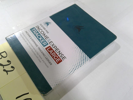 Clever Fox Income & Expense Tracker Large Teal Financial Receipts Book Ledger