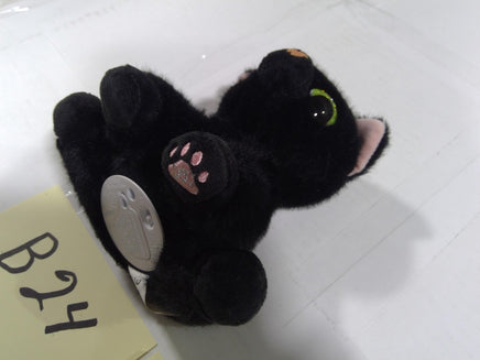 Webkinz Black Cat Plush Toy Small GANZ Stuffed Animal Green Eyes Kitten Cute