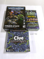 Clue Conspiracy CSI Crime Game Space Marine Adventures Family Lot New Sealed